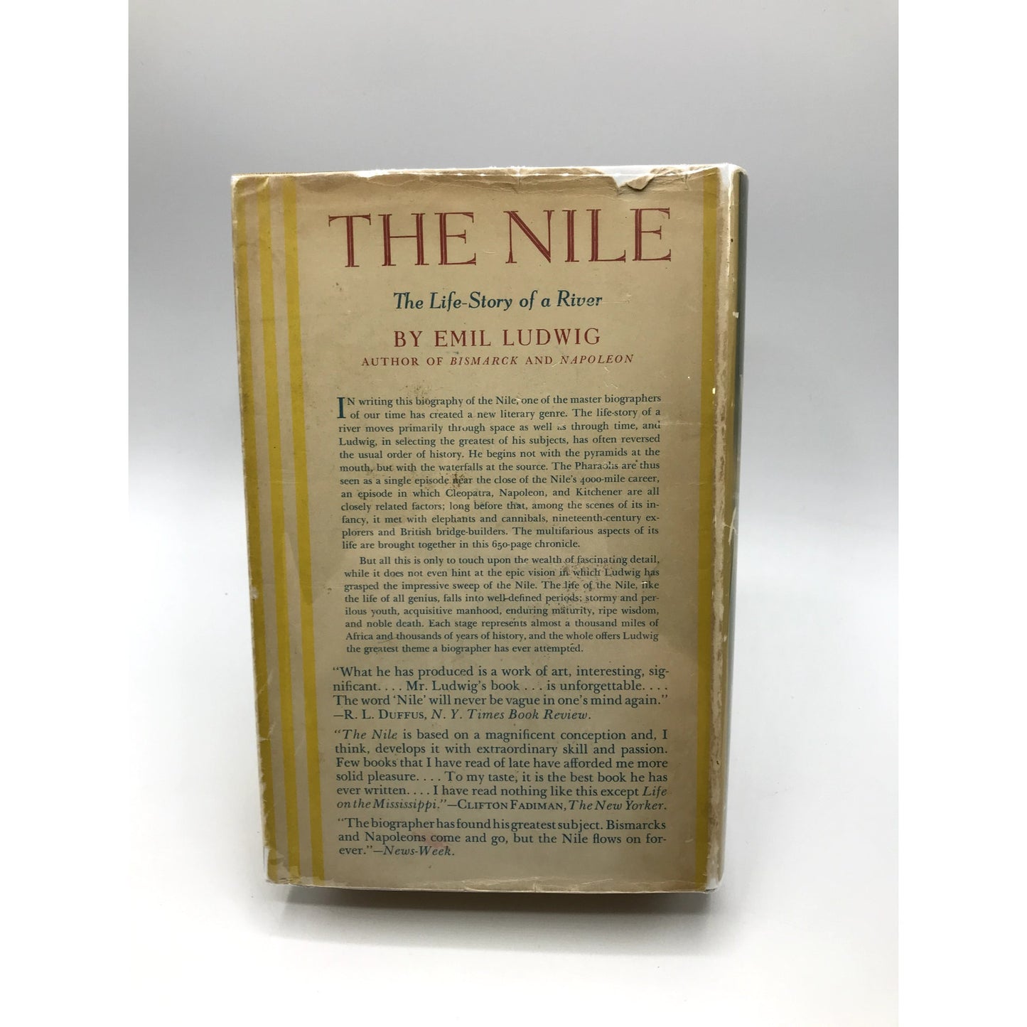 The Nile: The Life Story of a River Hardcover by Emil Ludwig 1937 1st Edition