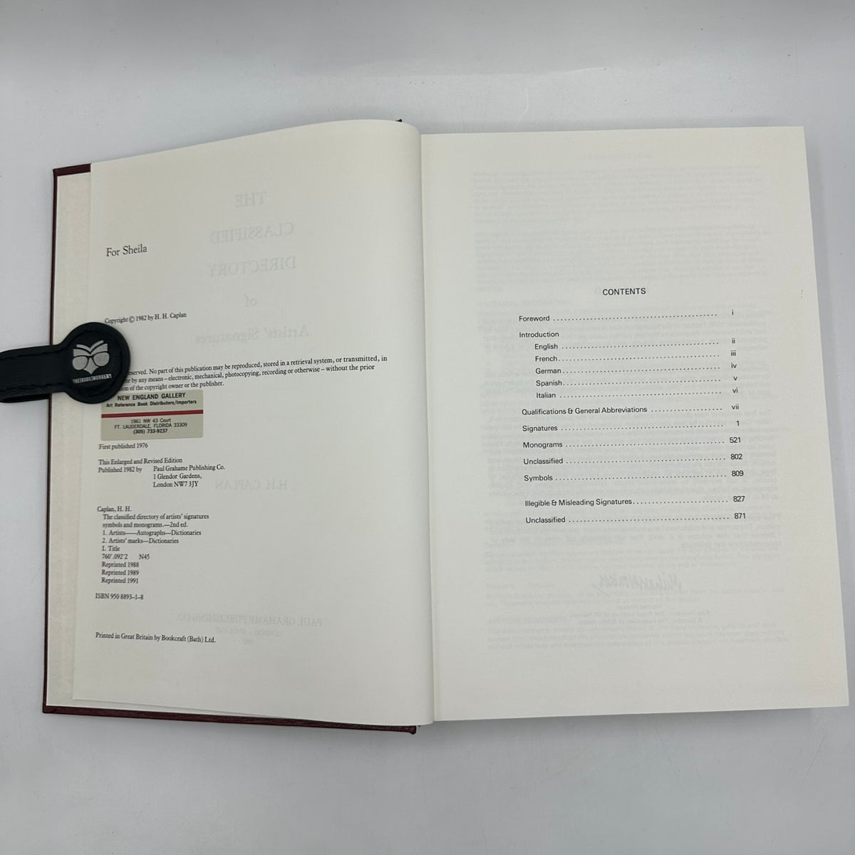 The Classified Directory Artists' Signatures, Symbols & Monograms H.H. Caplan