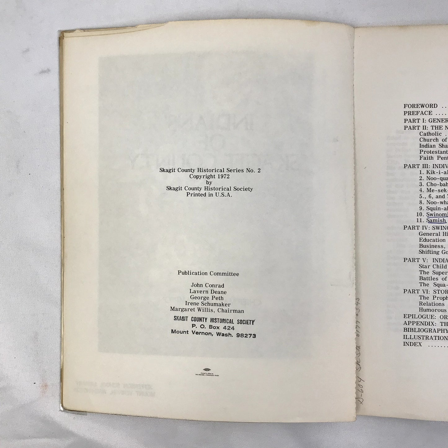 Indians of Skagit County Illustrated Paperback Book Chief Martin J. Sampson 1972