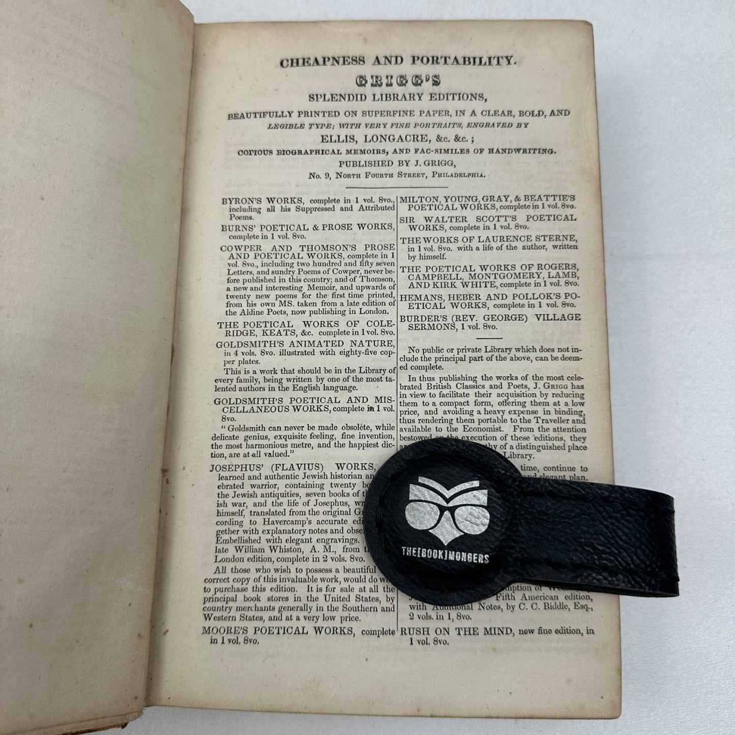Goldsmith's Poetical Works Coleridge Collins Grigg's Splendid Library Ed 1833