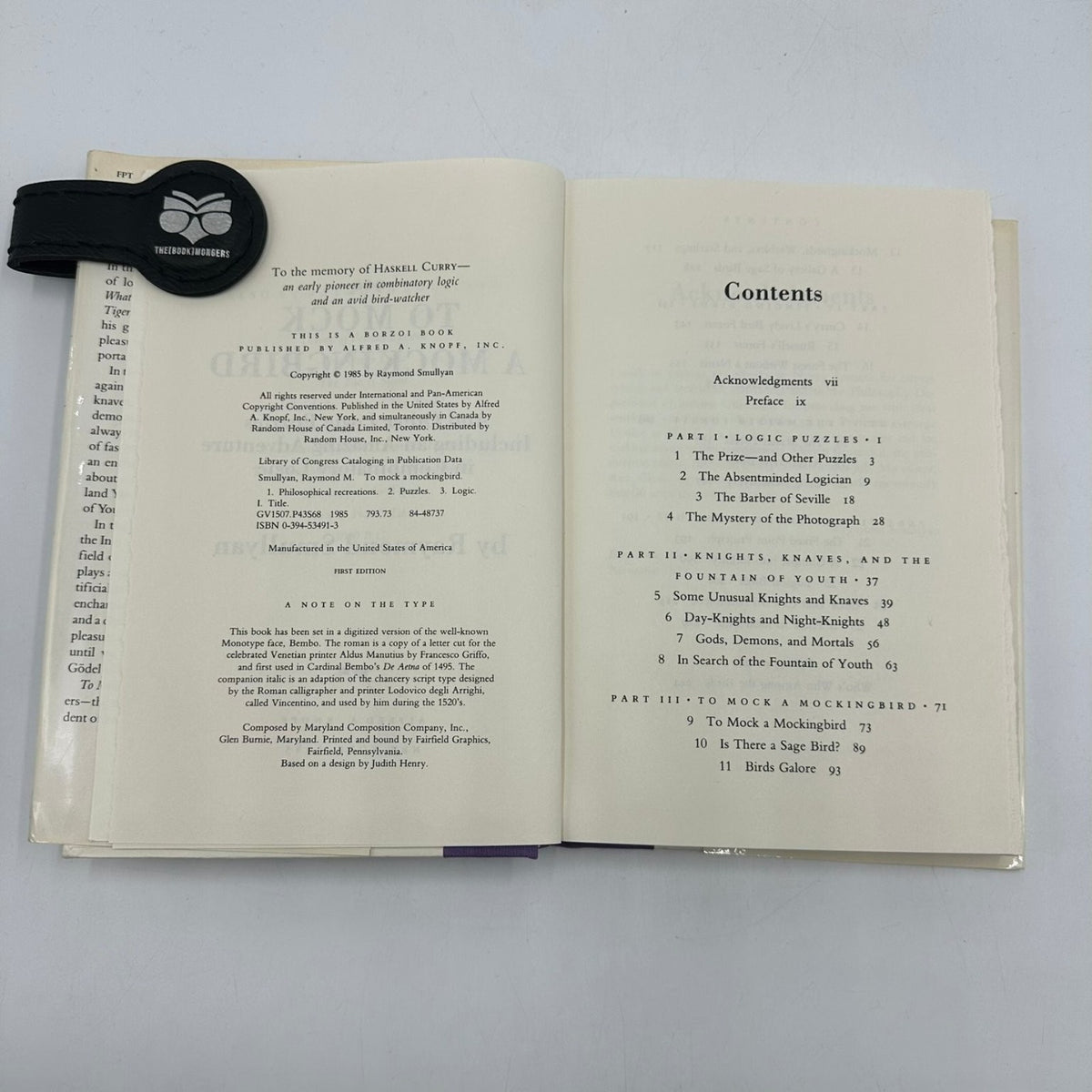 To Mock a Mockingbird Raymond Smullyan 1985 First Edition Logic Puzzles Alfred