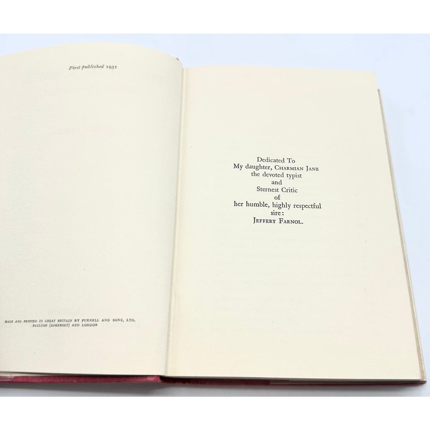 The Glad Summer By Jeffery Farnol 1951 English Hardcover Book with Dust Jacket