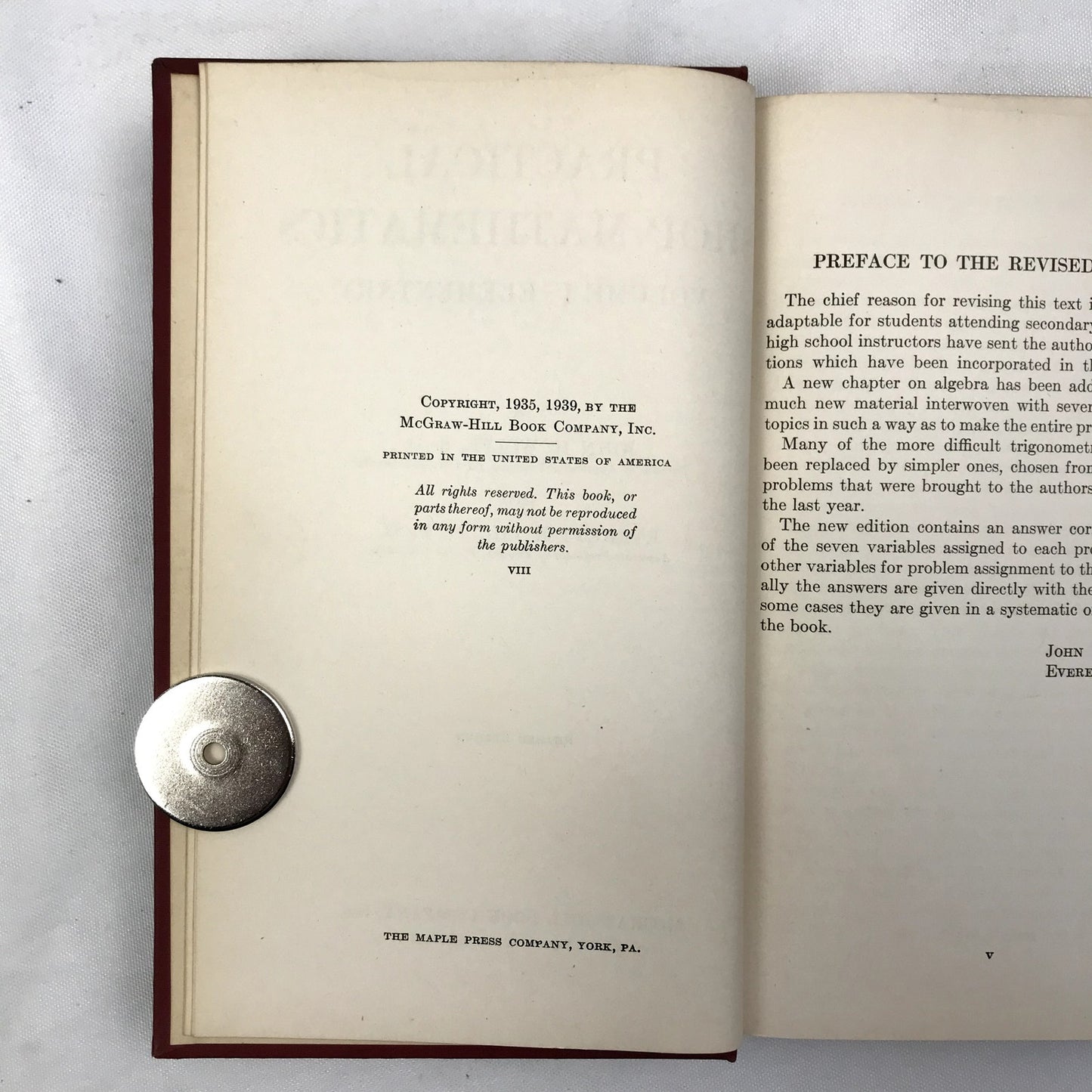 Practical Shop Mathematics Volume 1-Elementary by Wolfe & Phelps Hardcover 1939