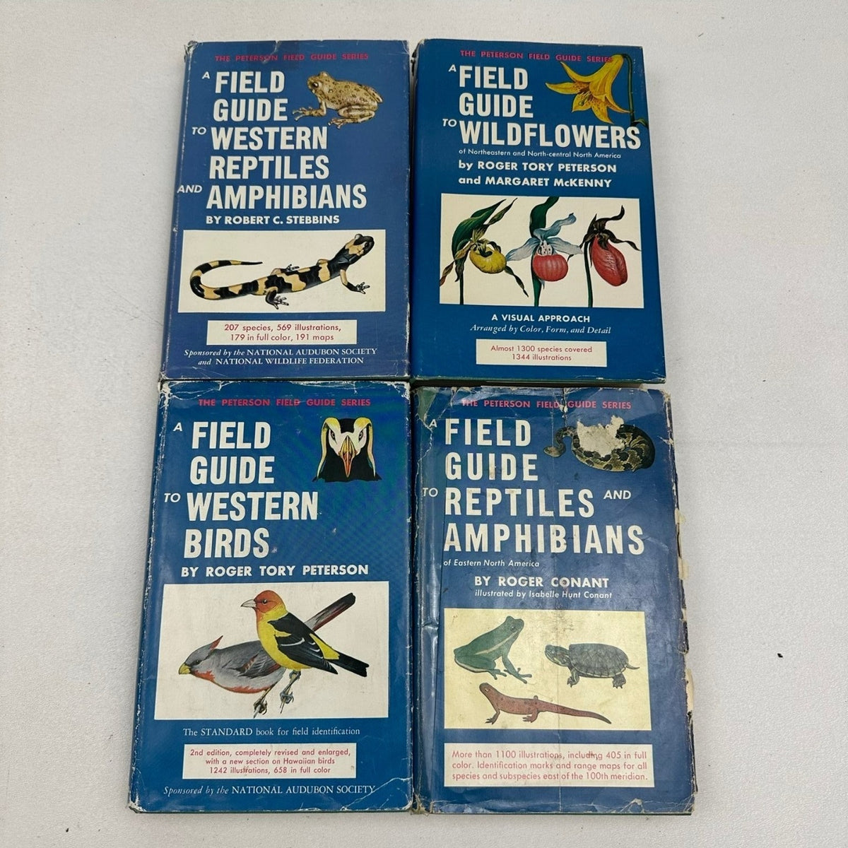 Peterson Field Guide Series Lot of 4 Birds Wildflowers Reptiles Amphibians 1960s