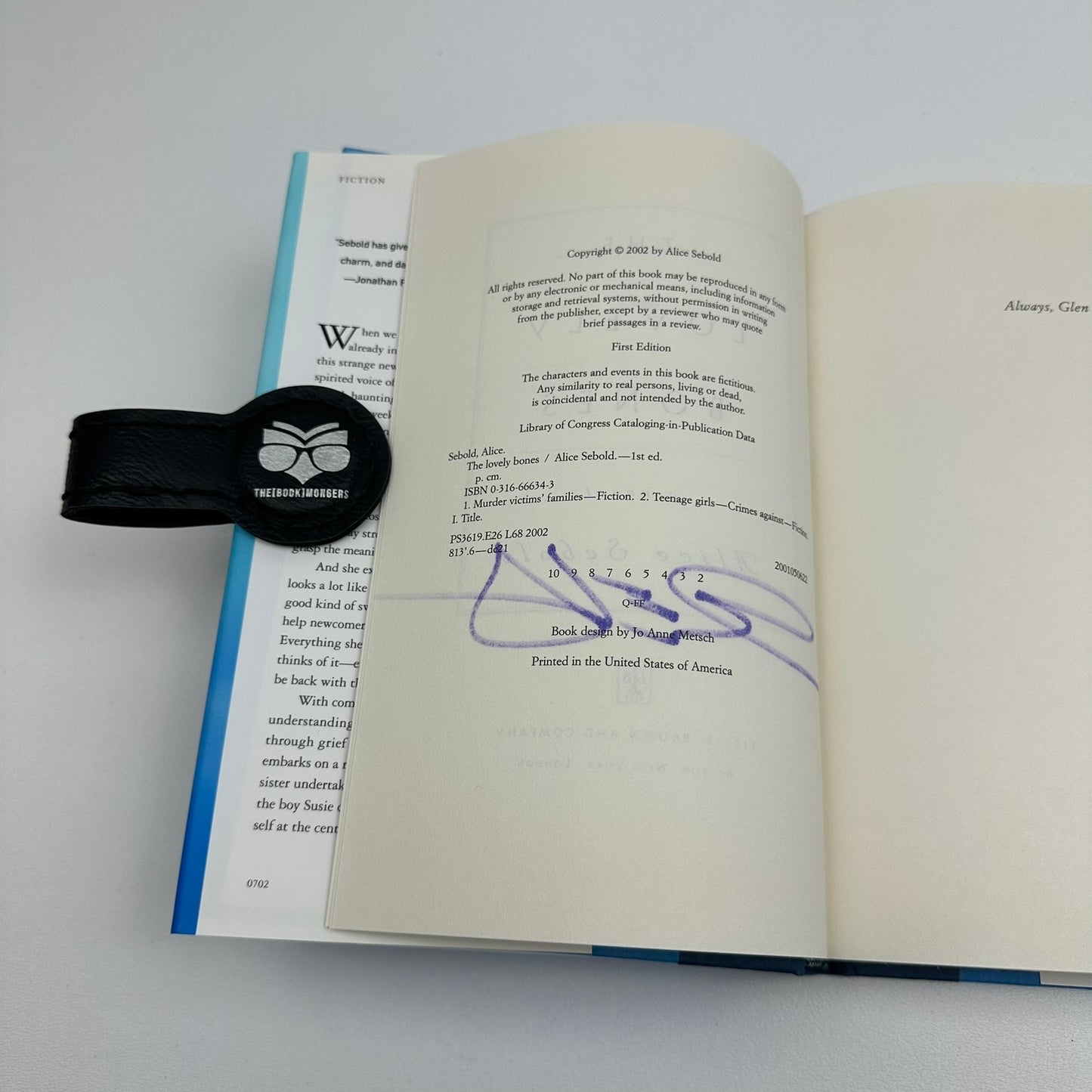 The Lovely Bones Alice Sebold SIGNED Domestic Mystery Thriller Crime Adult Novel