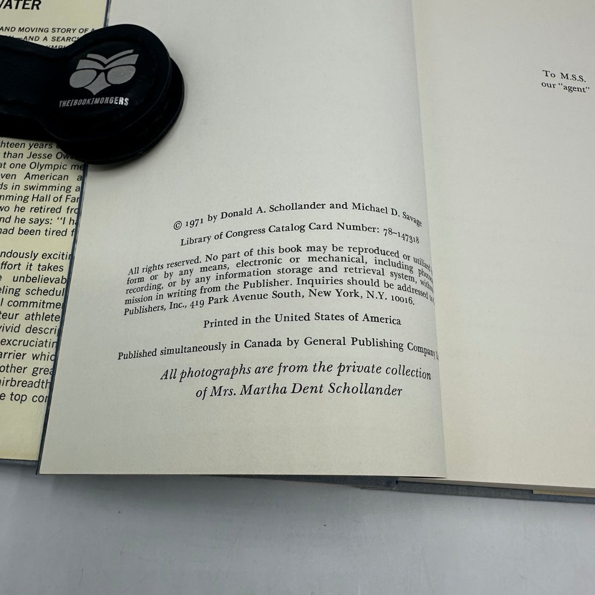 Deep Water Don Schollander Duke Savage SIGNED 1971 First Edition Olympic Sport
