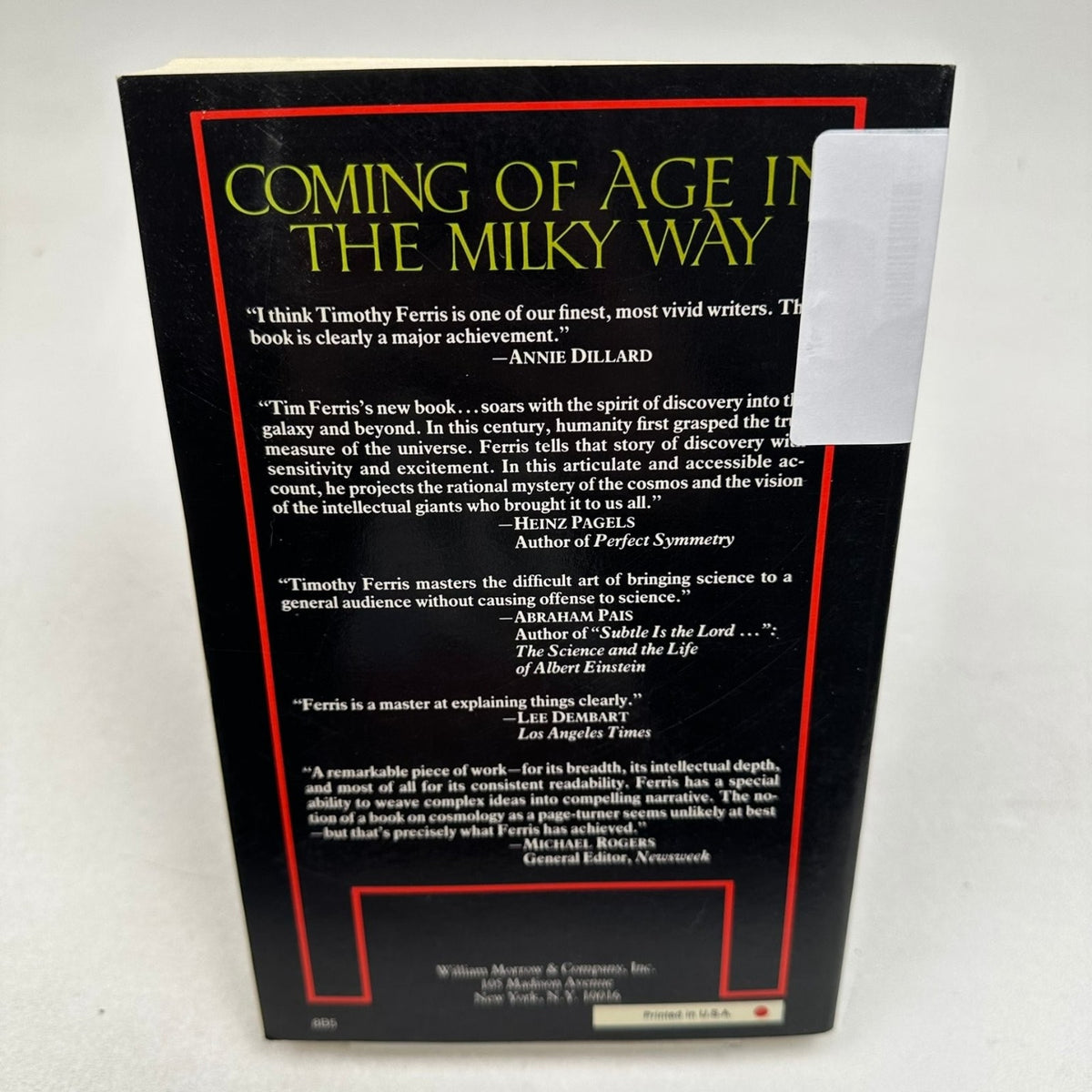 Coming of Age in the Milky Way Timothy Ferris 1988 Paperback Science Astronomy