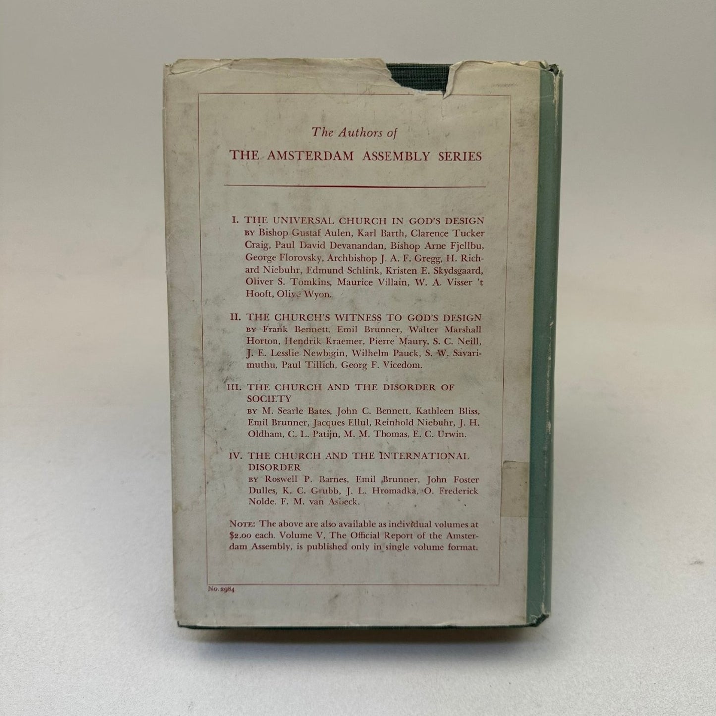 Man's Disorder & God's Design Amsterdam Assembly Series Harper 1948 Religion
