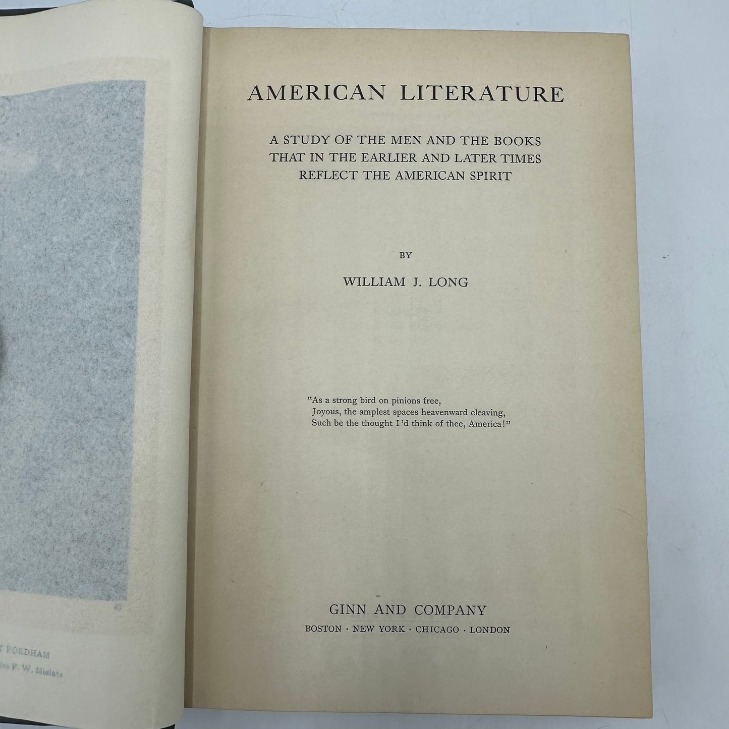 American Literature by William Joseph Long 1913 Literary History National Spirit