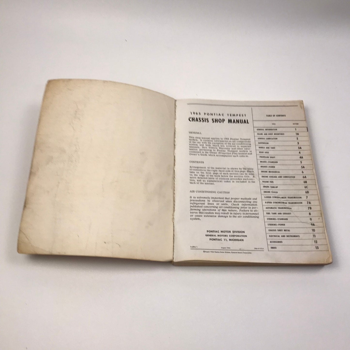 1965 Pontiac Tempest Chassis Shop Manual Ames Performance Engineering Catalog