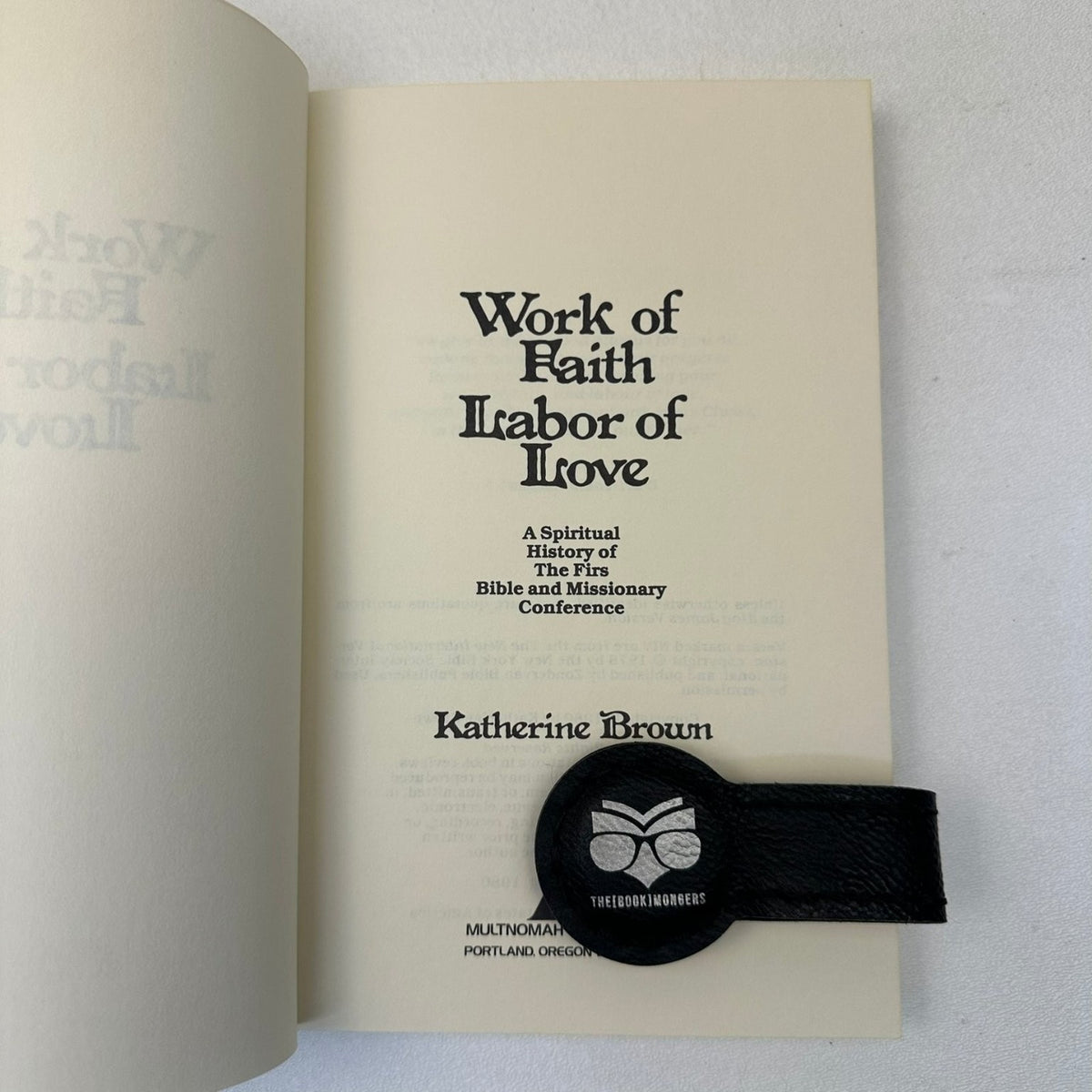 Work of Faith Labor of Love Katherine Brown 1980 First Printing Multnomah Press