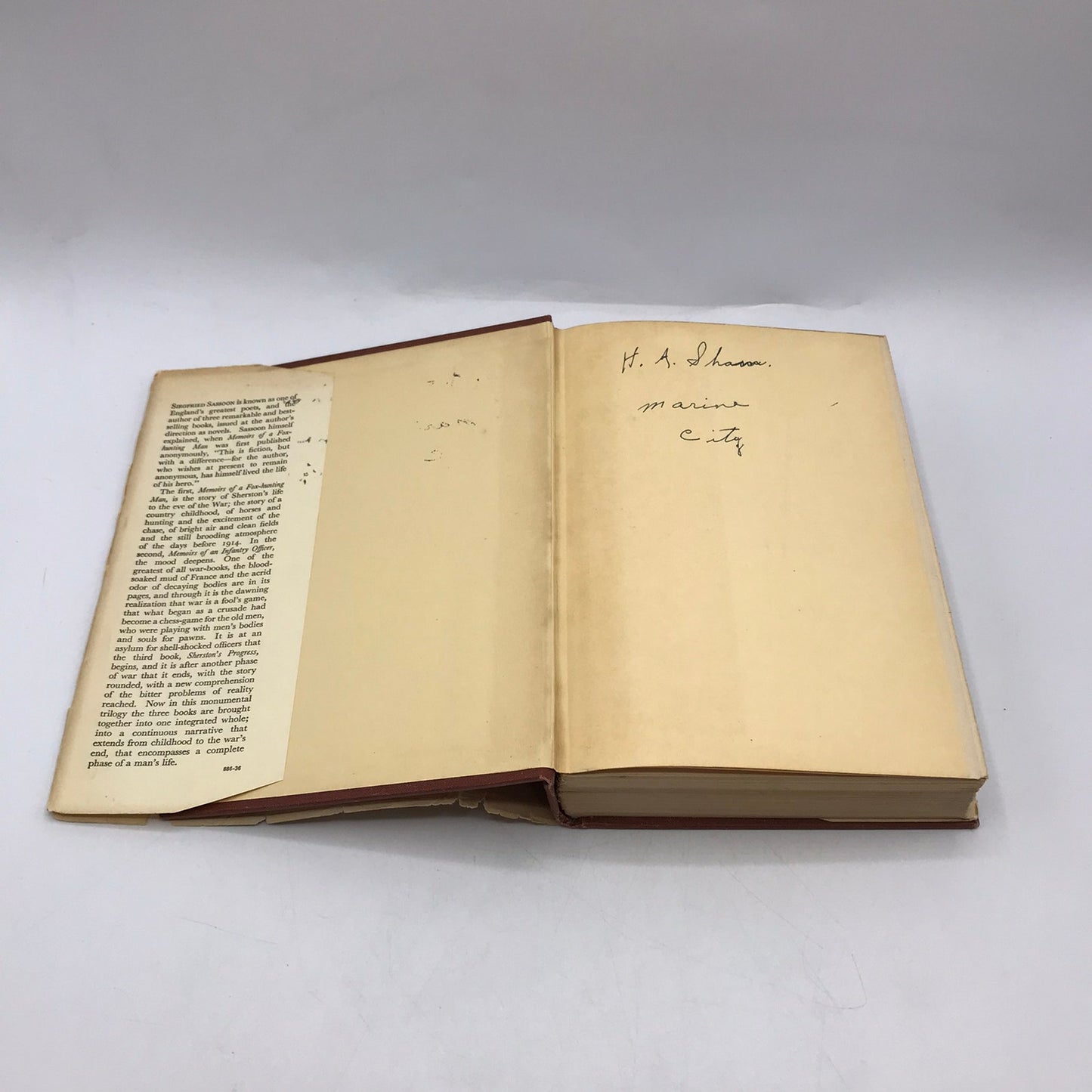 The Memoirs of George Sherston Siegfried Sassoon Autobiographical Novel 1937