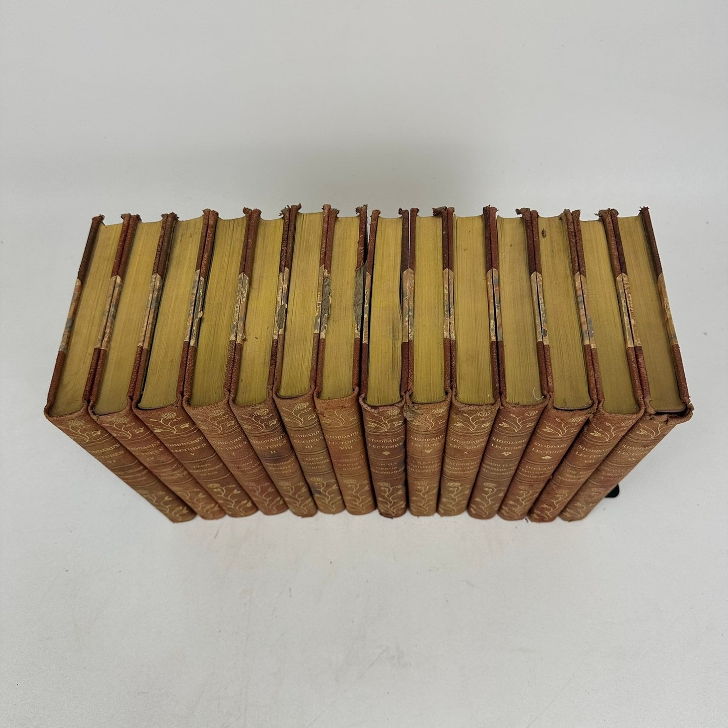 John L Stoddards Lectures 14 Volume Set World History Travel Leather Bound 1897