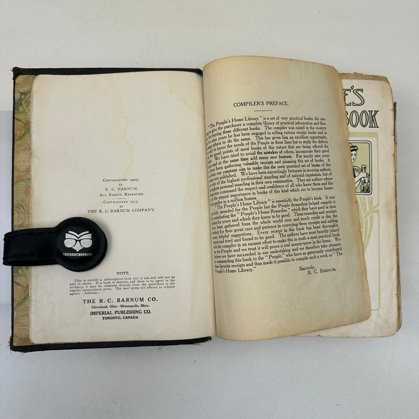 People's Home Library B.C. Barnes Antique Medical Cookery Compendium 1916