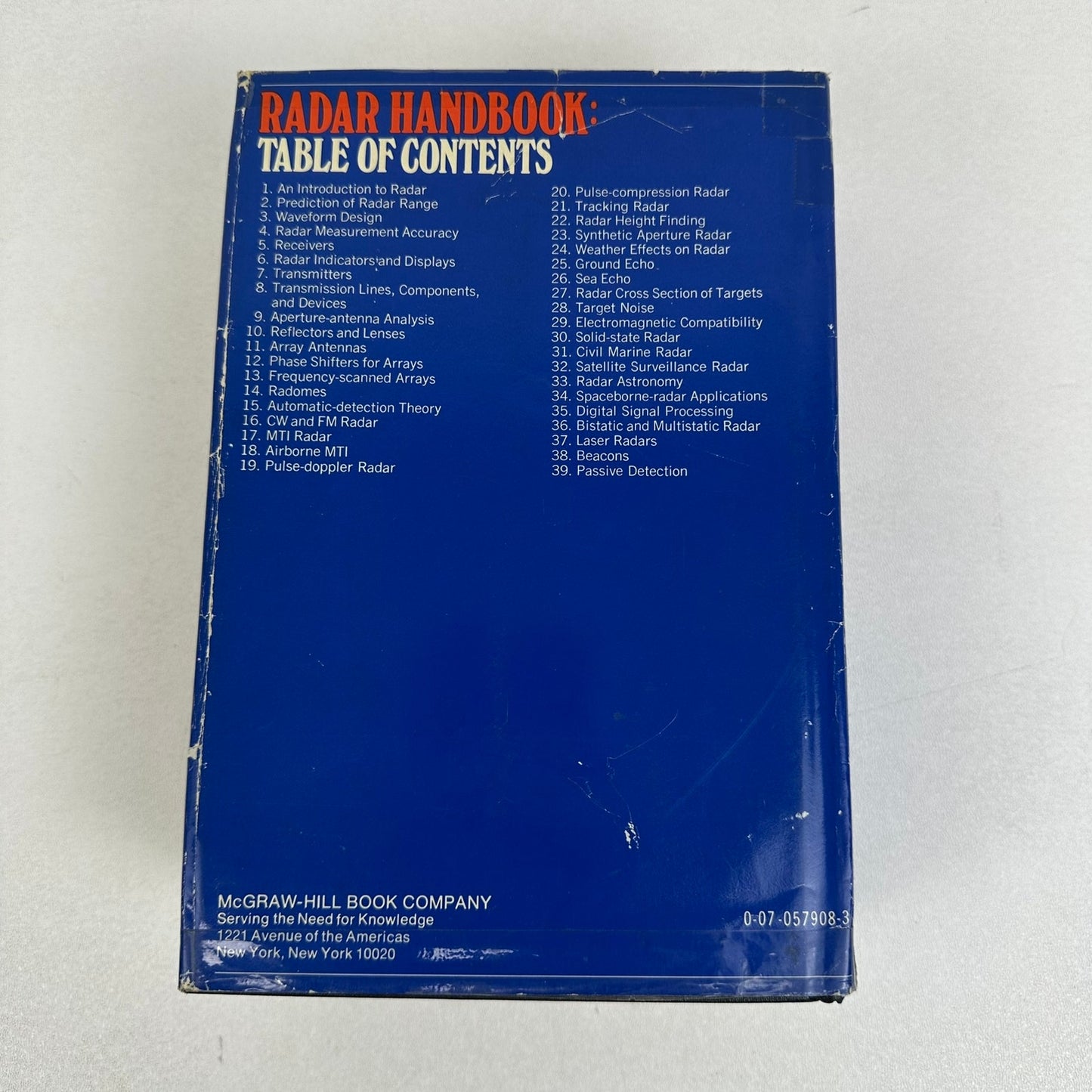 Radar Handbook Merrill Skolnik Technology Engineering Naval Research Laboratory