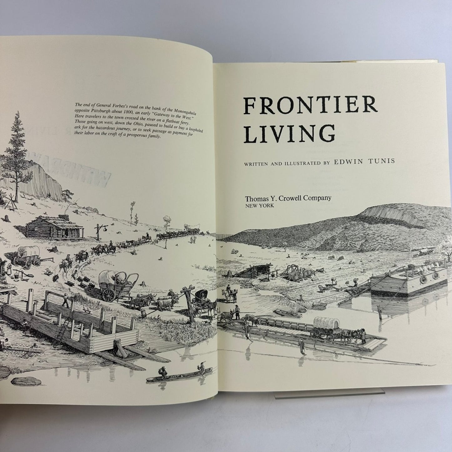 Frontier Living Edwin Tunis 1961 Illustrated American History Crowell