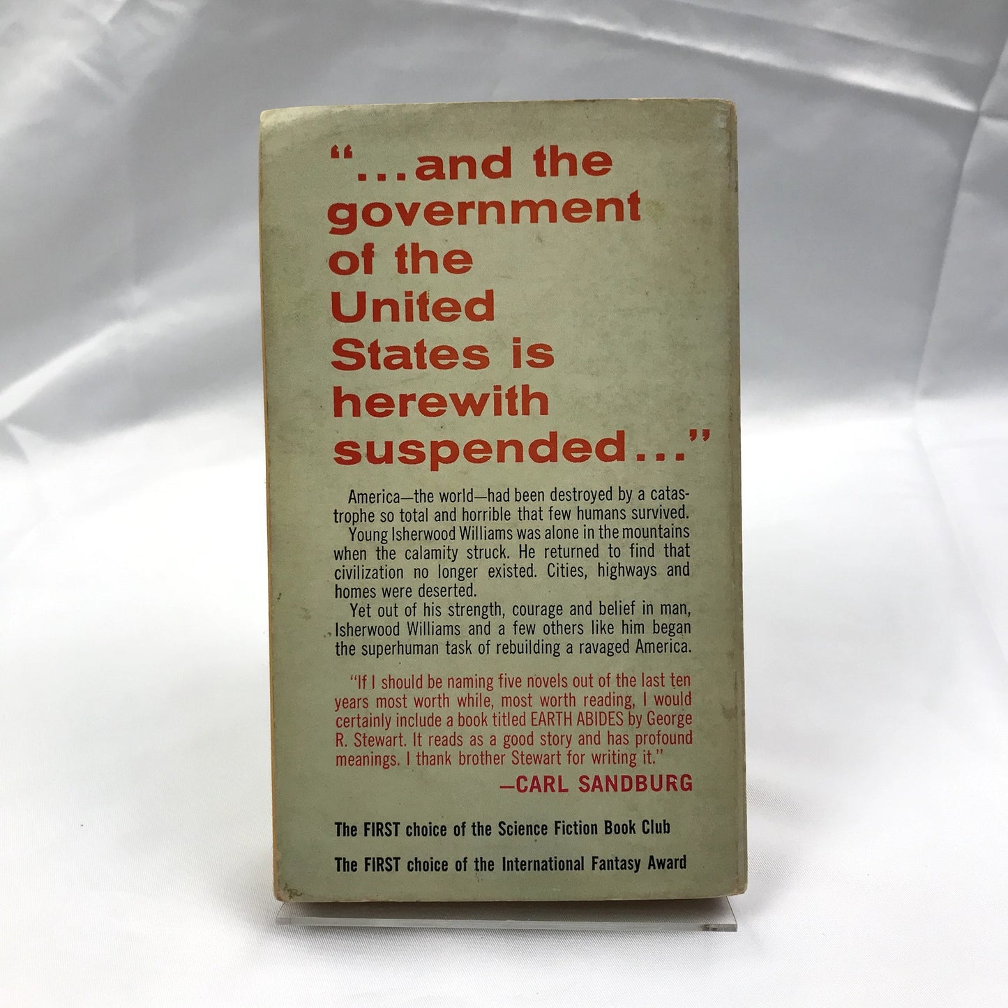 Earth Abides American Science Fiction Paperback Novel by George R Stewart 1962