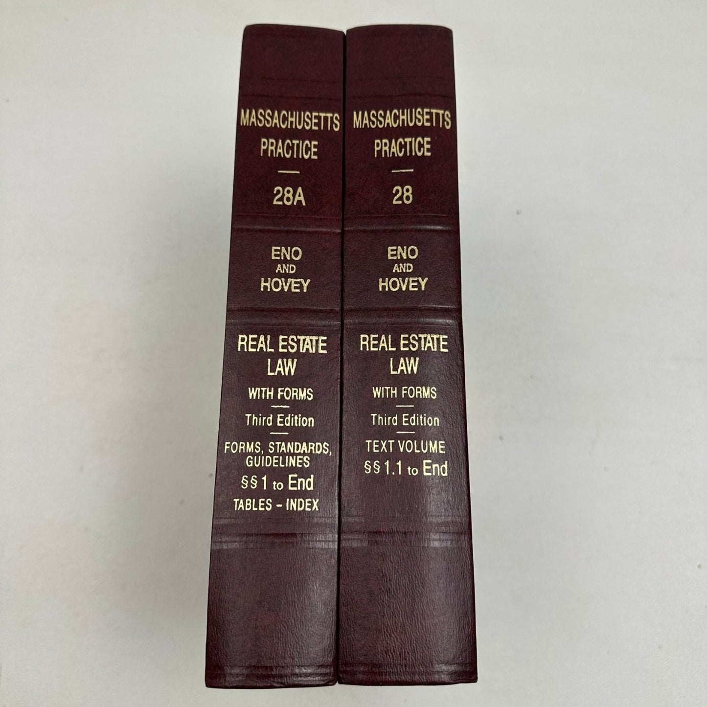 Massachusetts Practice Real Estate Law With Forms Eno & Hovey Third Ed 1995
