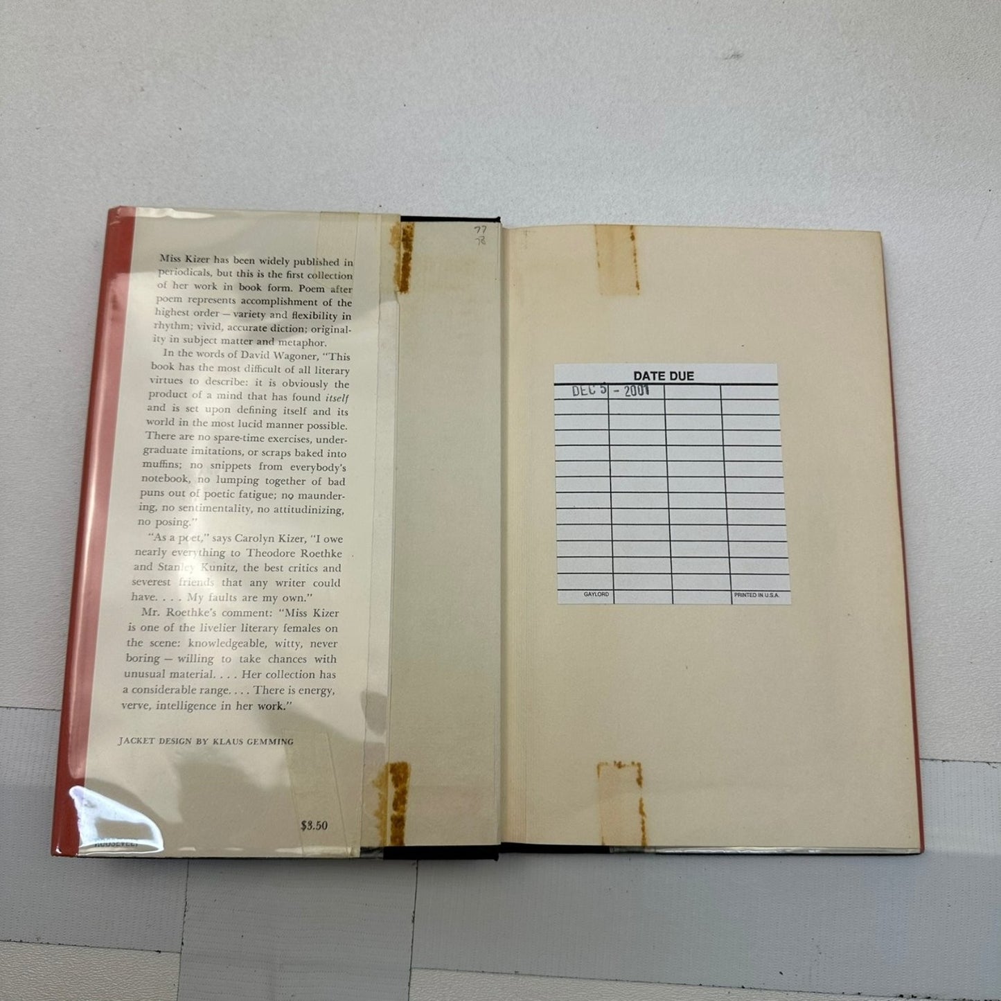 The Ungrateful Garden Carolyn Kizer 1961 First Edition Poetry Indiana University