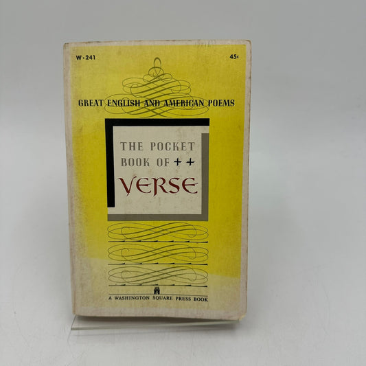 The Pocket Book of Verse Great English and American Poems M E Speare Anthology