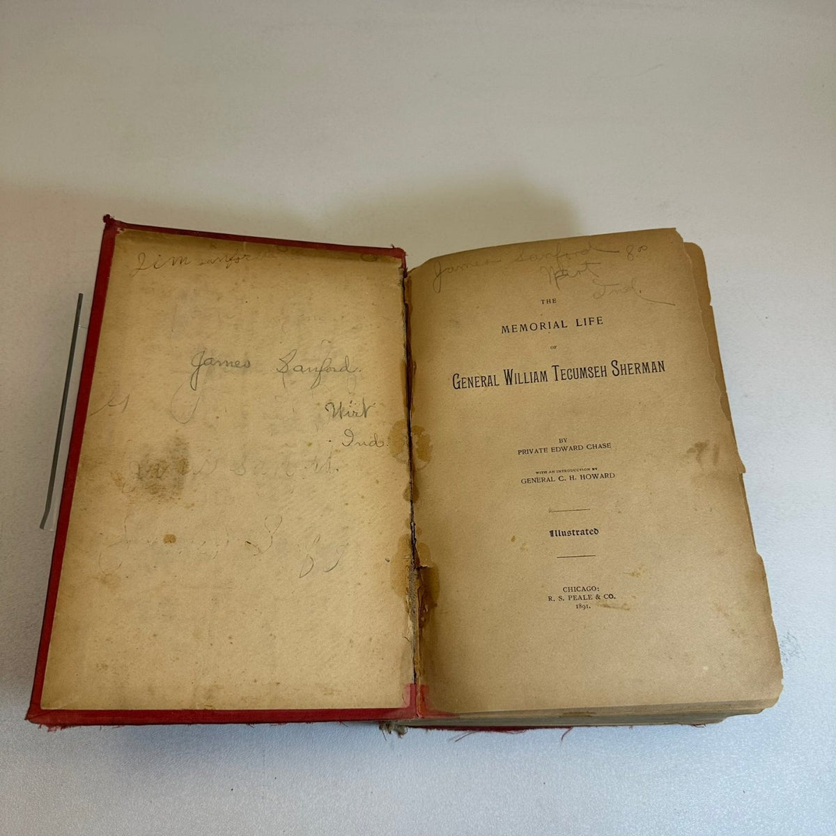 Memorial Life of General Sherman Edward Chase 1891 Nonfiction R.S. Peale & Co.