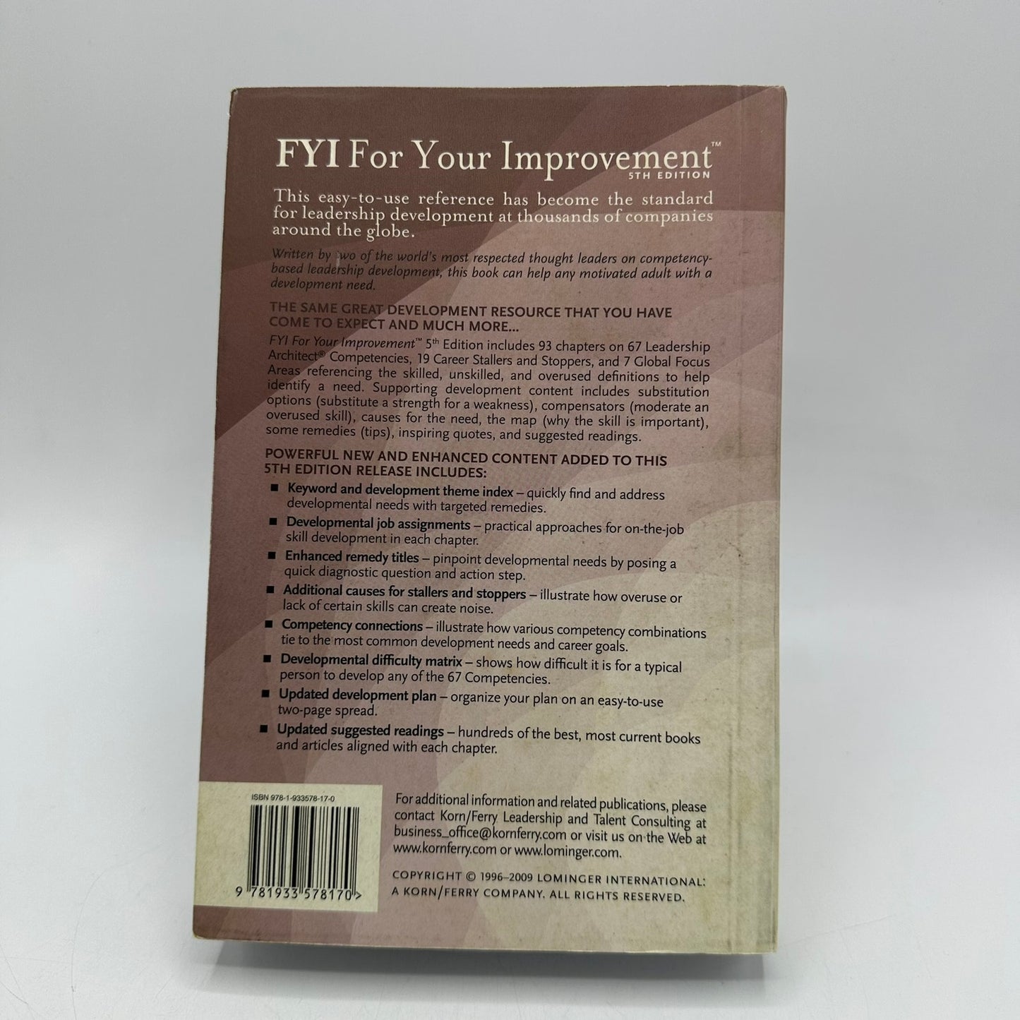 FYI For Your Improvement Guide for Development and Coaching Lombardo Eichinger