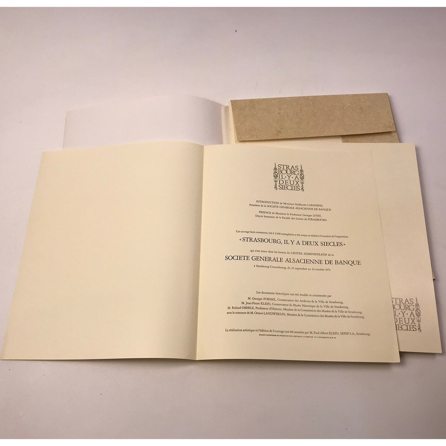 Strasbourg IL Y A Deux Siecles Collectif Exhibition Loose Leaf Limited Edition