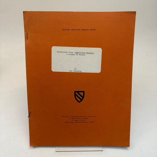 Selections from Amphibious Weather Sue Standing 1979 Poetry Working Paper SIGNED