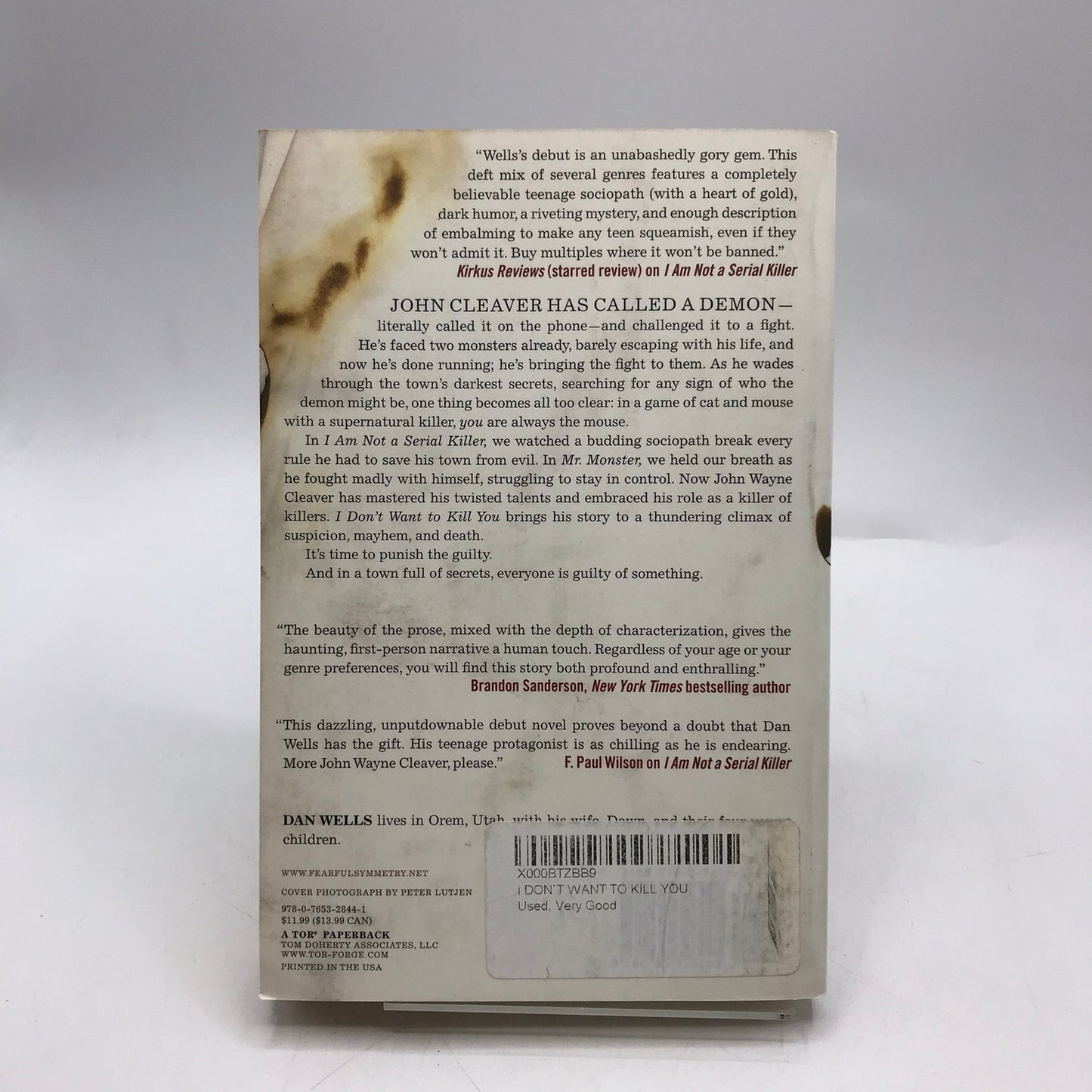 I Dont Want to Kill You Dan Wells SIGNED Supernatural Mystery Fantasy Thriller