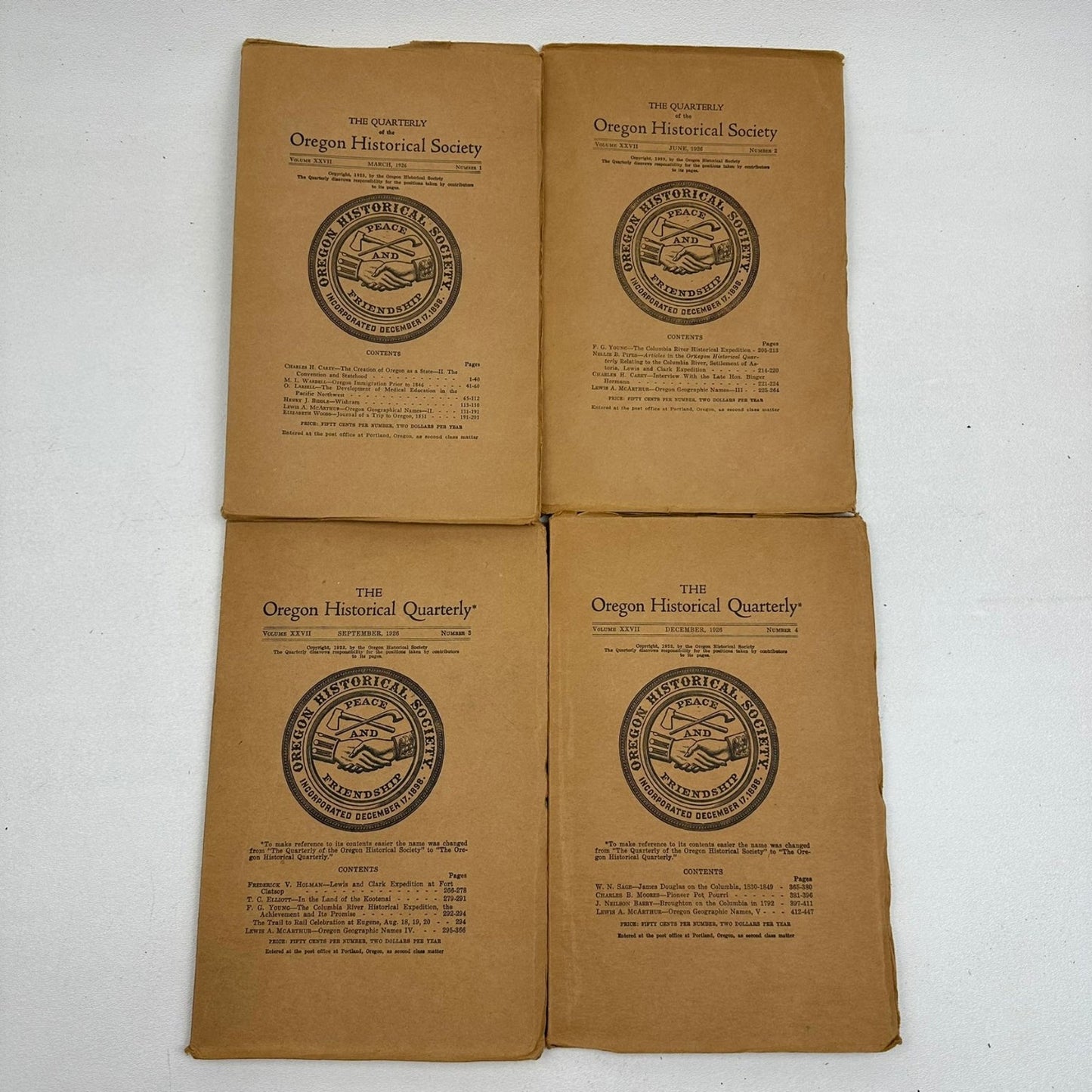 Oregon Historical Quarterly 1925-1930 Historical Society Journal 24 Periodicals