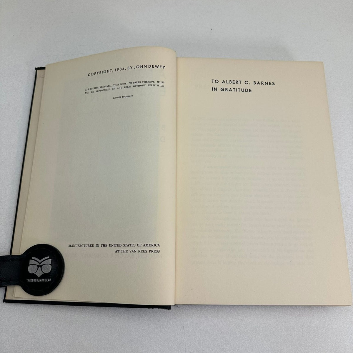 Art As Experience John Dewey 1934 Seventh Impression Philosophy Minton Balch