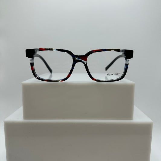 Alain Mikli Odon A03112 006 Havana Blue Red Crystal Noir Unisex Frame 55-17-145