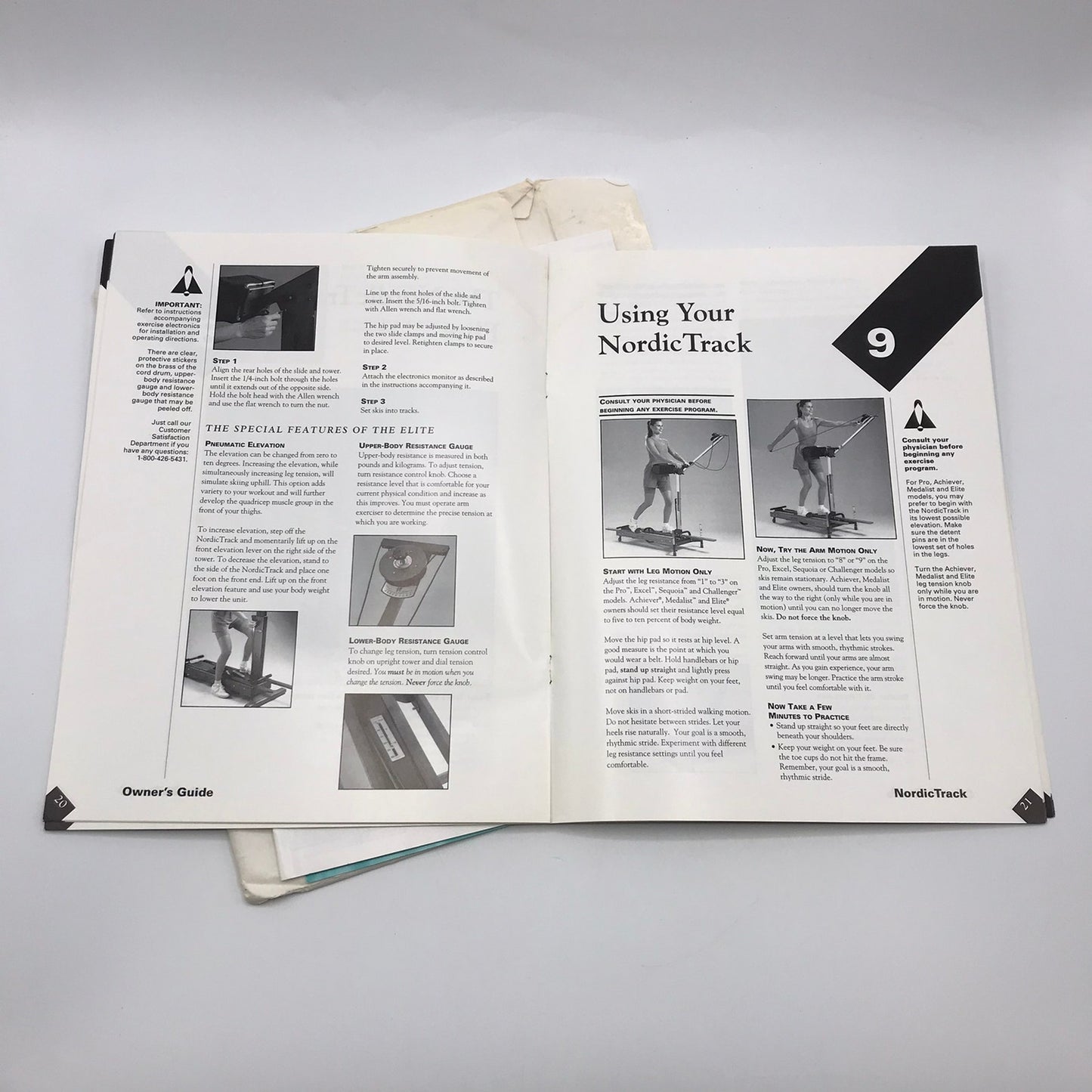 NordicTrack Owners Guide Ski Exerciser Operating Instruction Manual with Receipt