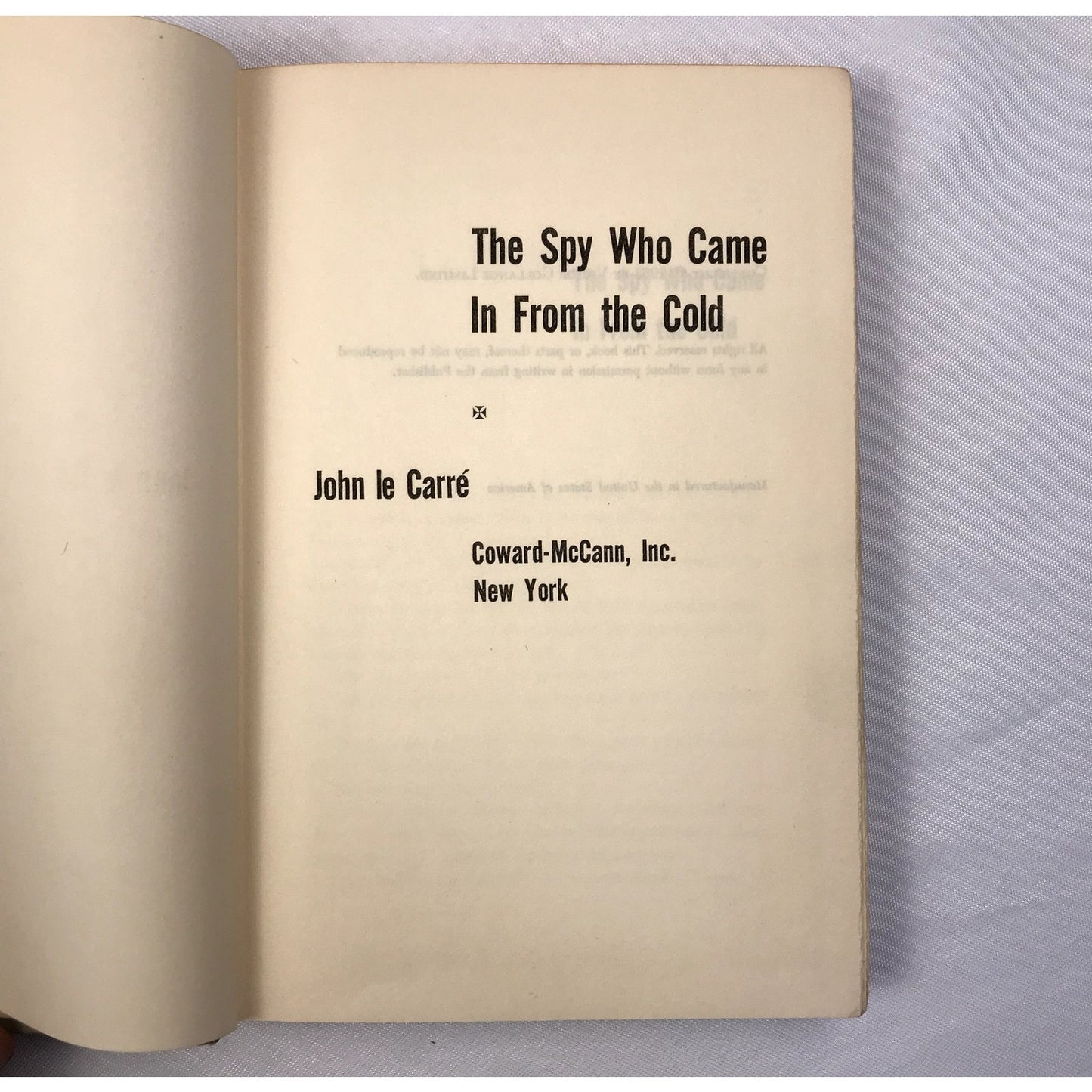 The Spy Who Came in from the Cold Novel Hardcover Book by John le Carré 1963