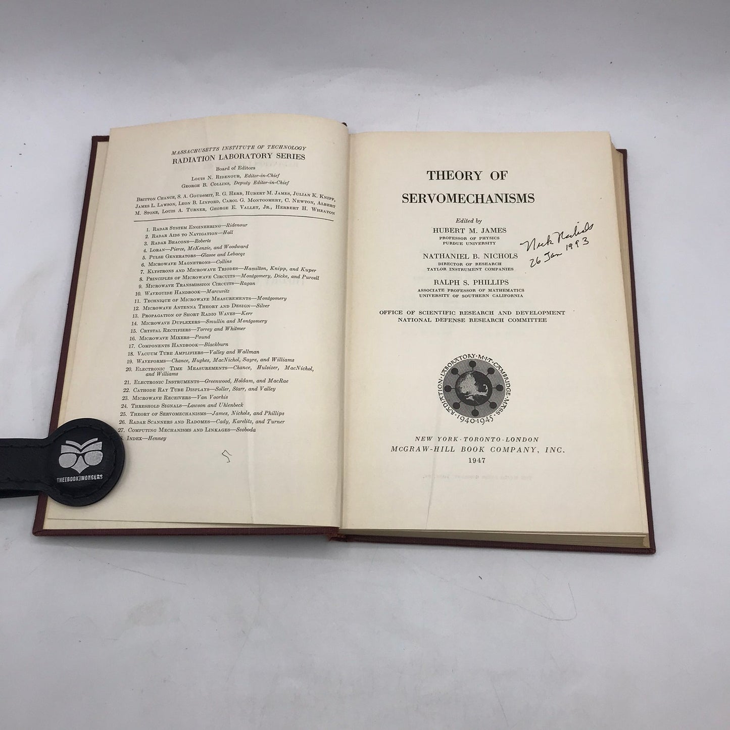 Theory of Servomechanisms Hubert M James Electrical Engineering Physics SIGNED