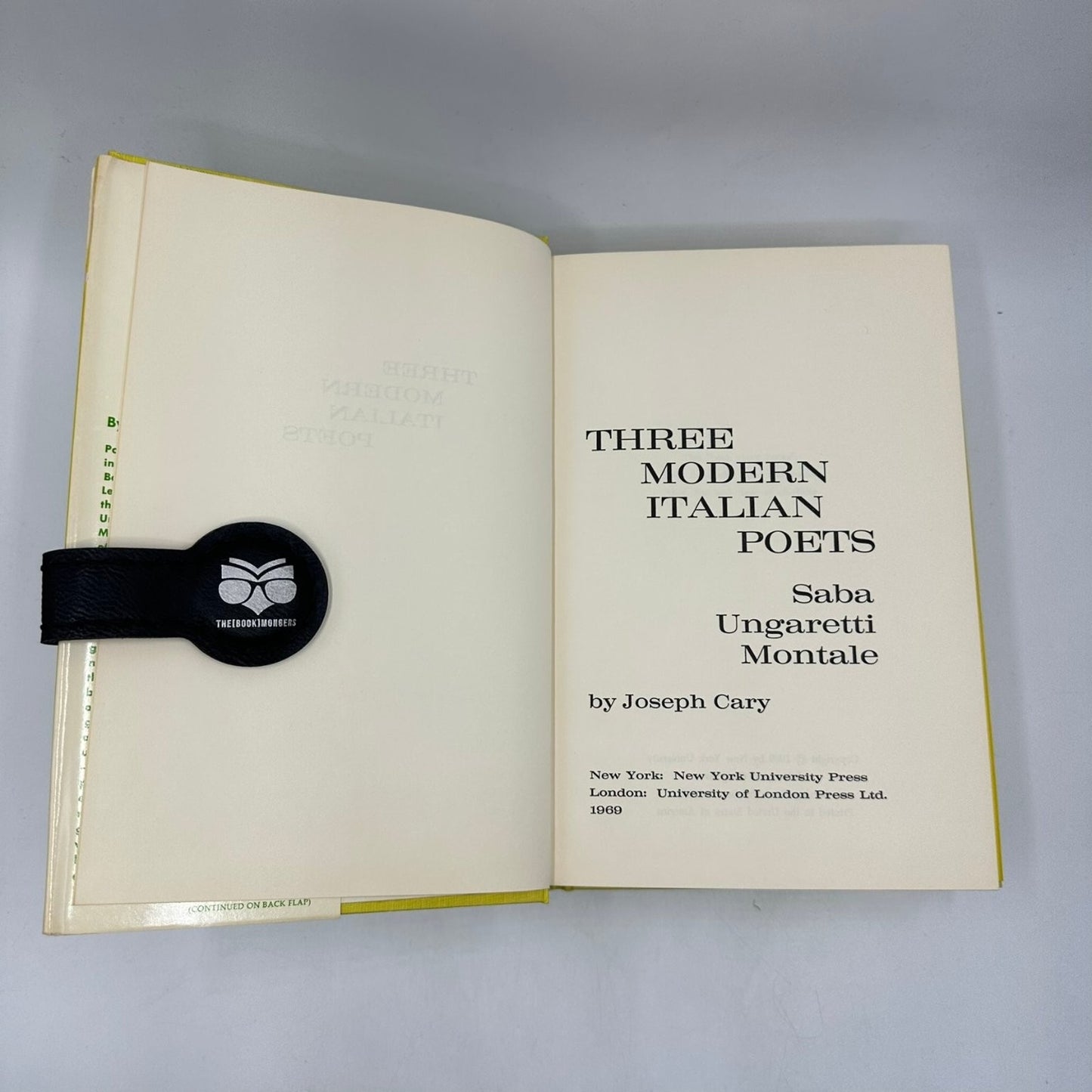 Three Modern Italian Poets Cary 1969 Poetry Comparative Literature NYU Press