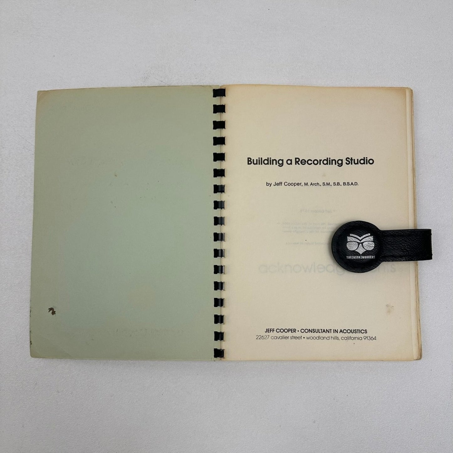 Building a Recording Studio Jeff Cooper 1978 Spiral Bound Audio Engineering