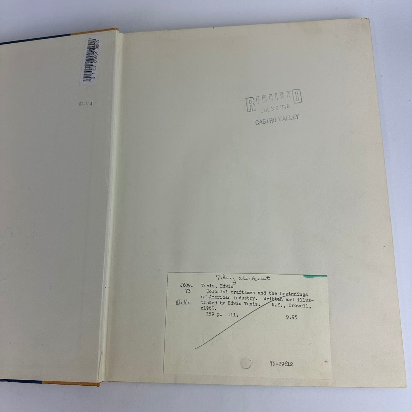 Colonial Craftsmen Edwin Tunis 1965 Illustrated American History Crowell