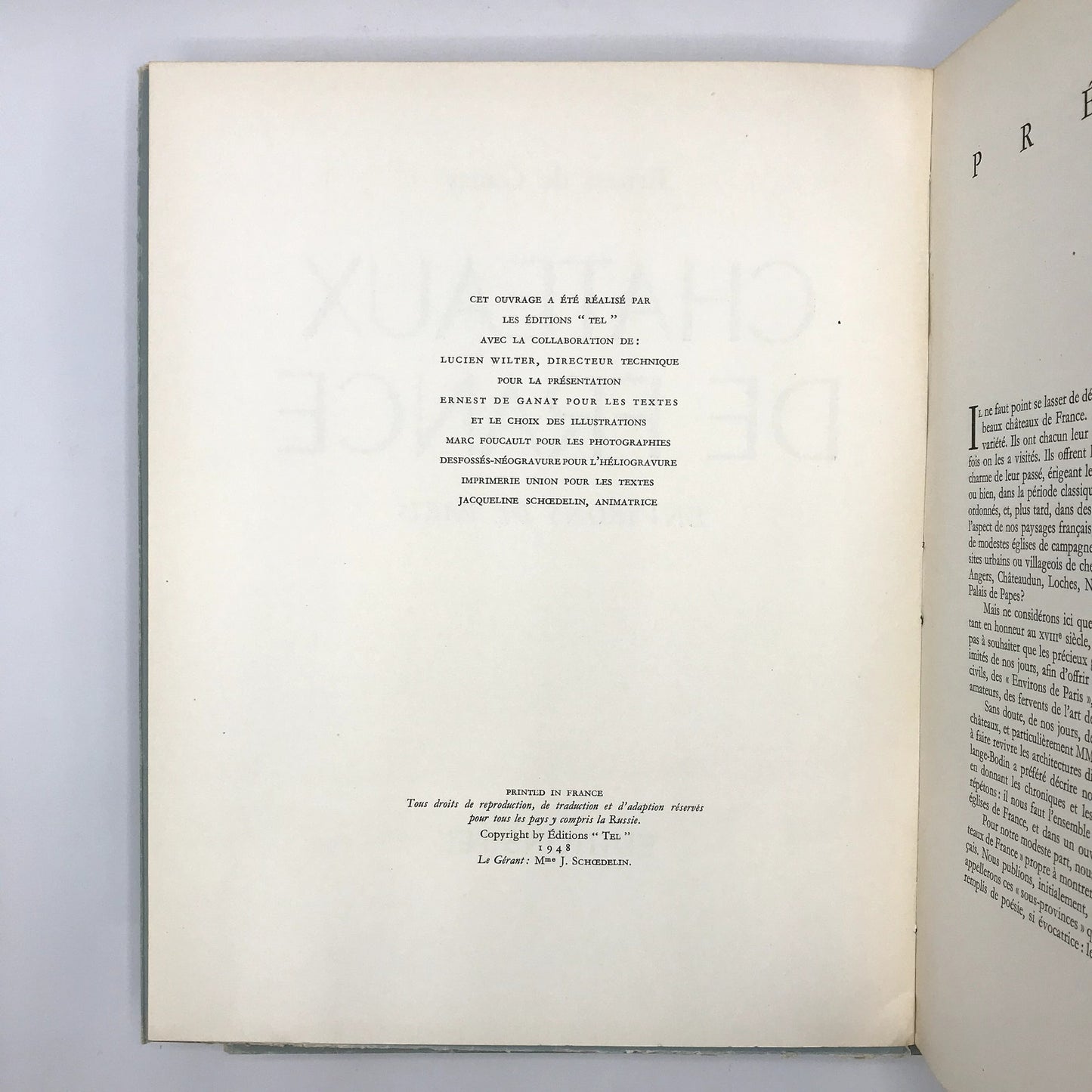 Complete 4 Volume Set of Chateaux De France Illustrated French Guide Books 1948