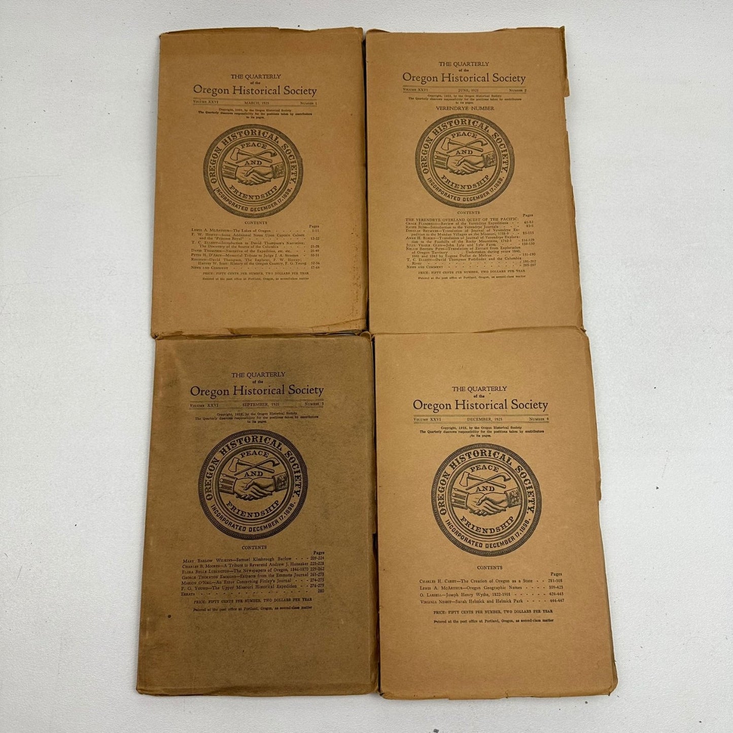 Oregon Historical Quarterly 1925-1930 Historical Society Journal 24 Periodicals