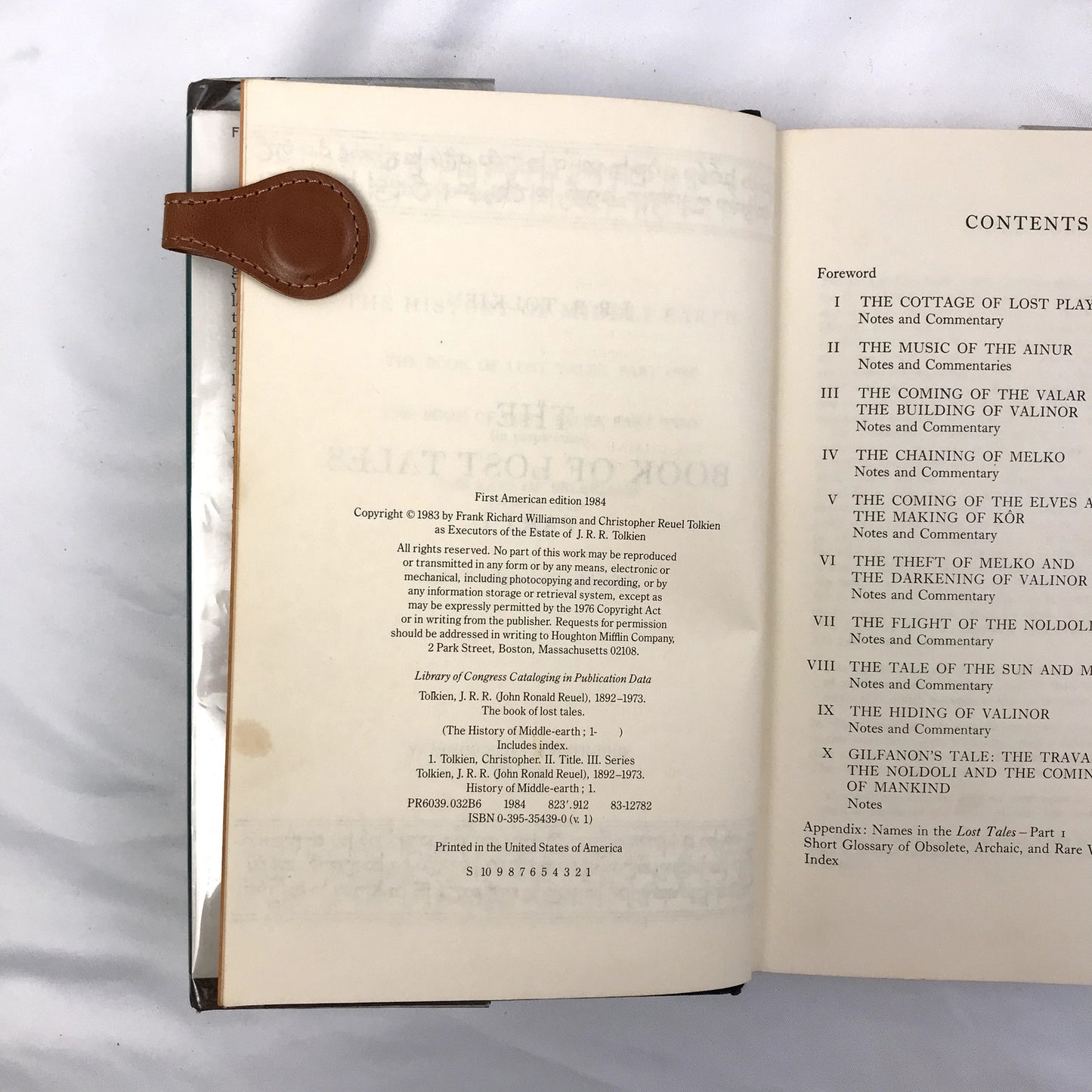 The Book of Lost Tales Part One Hardcover J.R.R. Tolkien First U.S. Edition 1984