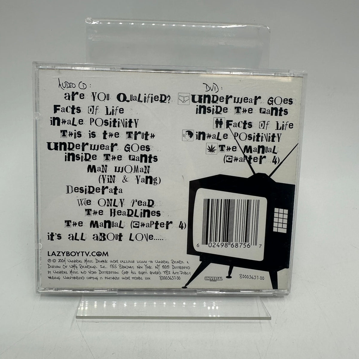 Lazy Boy TV Universal Records Album CD and DVD Set Leftfield Breakbeat Synth Pop