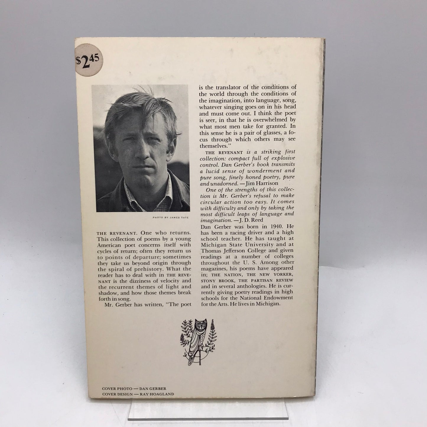 The Revenant Dan Gerber SIGNED Spiritual Mortality Solitude Contemporary Poetry