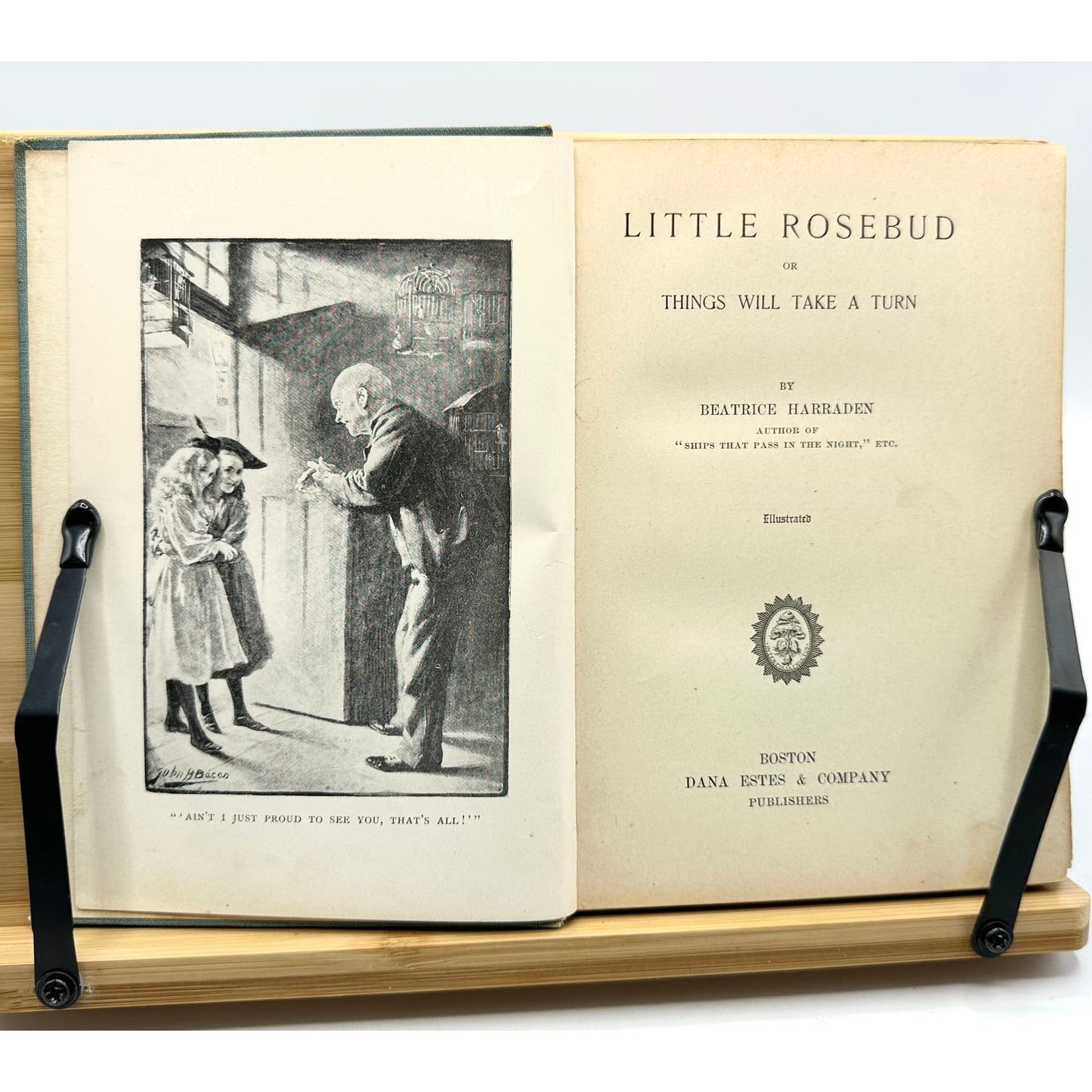 Little Rosebud by Beatrice Harraden 1898 1st Edition Illustrated Hardcover Book