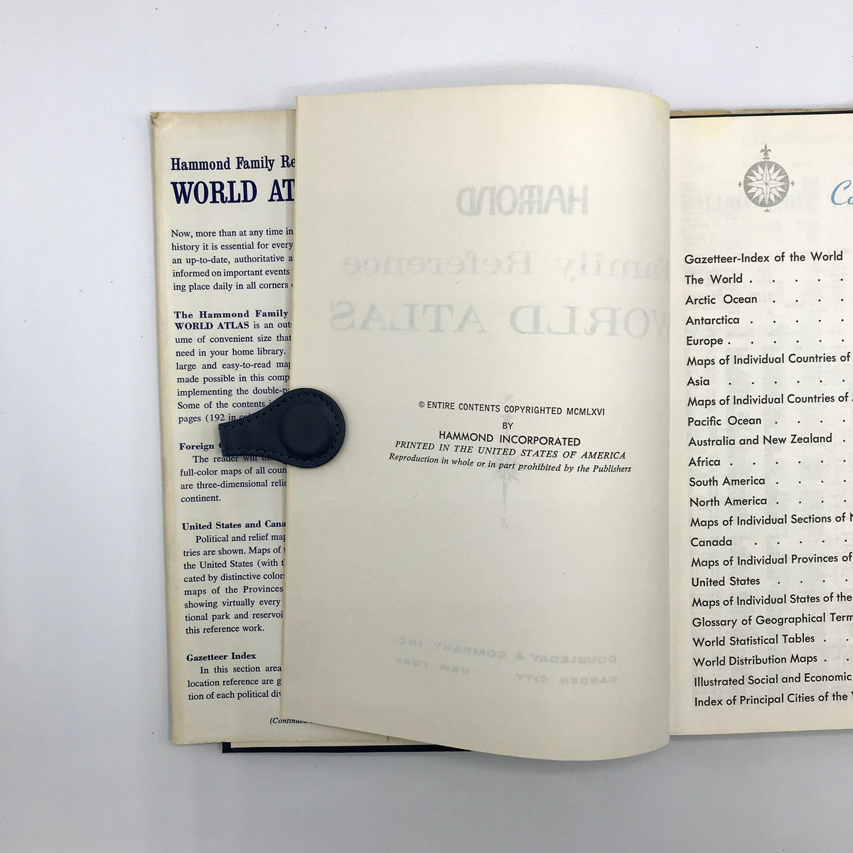 Hammond Family Reference: World Atlas Illustrated Hardcover Reference Book 1966