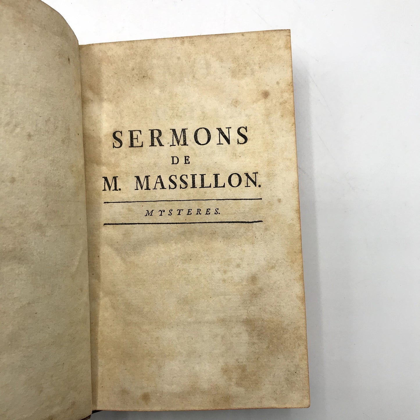 Sermons de Massillon Eveque de Clermont Mysteres Leather Religious Book 1770