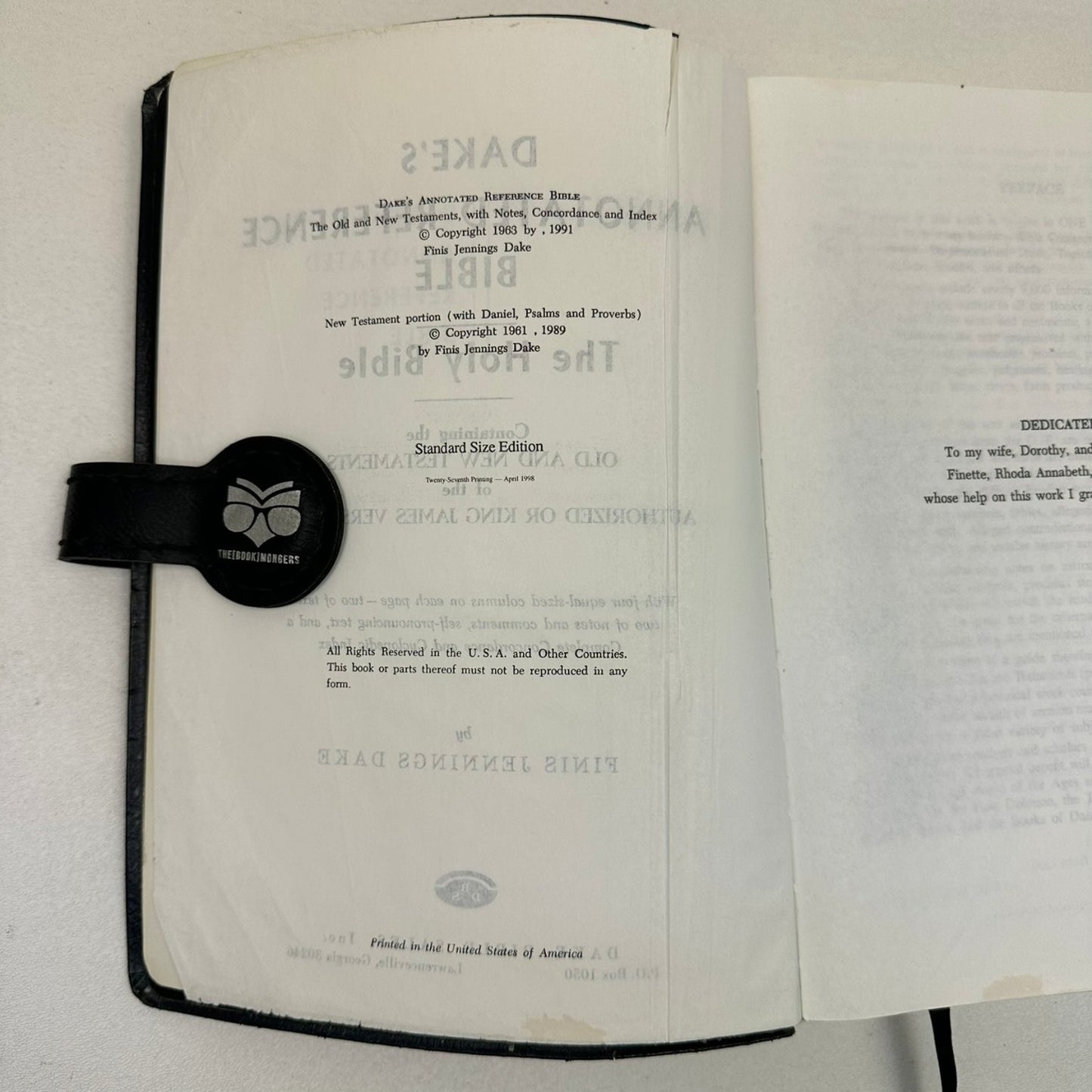 Dake's Annotated Reference Bible Finis Jennings Dake KJV Red Letter Bonded 1998
