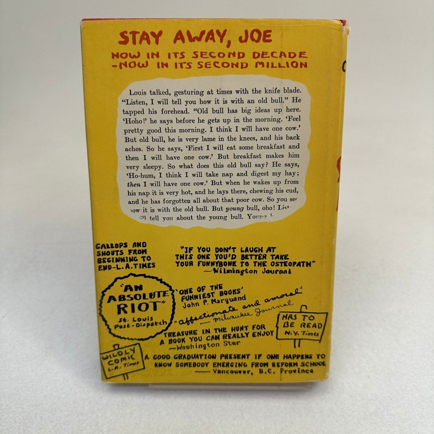 Stay Away, Joe Dan Cushman SIGNED 1953 Humorous Fiction Western Viking Press