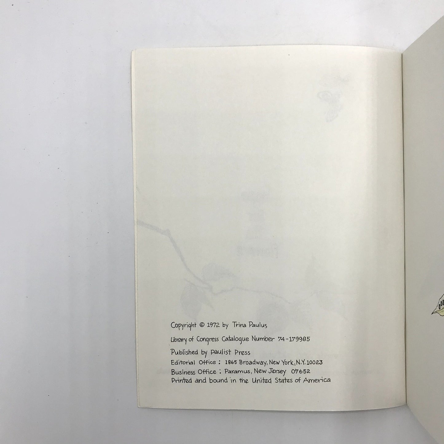 Hope For The Flowers Illustrated Paperback Words & Pictures by Trina Paulus 1972