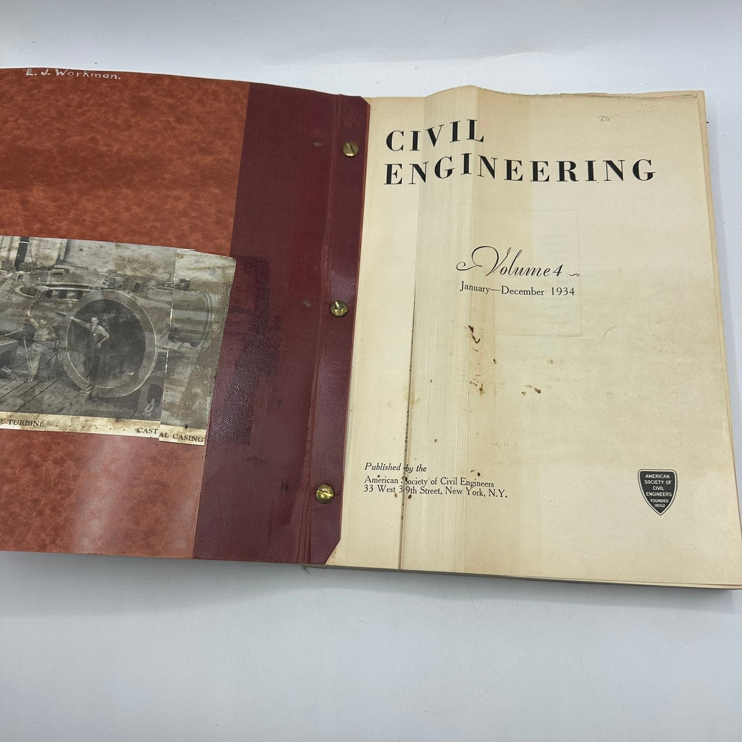Civil Engineering Journal Volume 4 January to December 1934 American Society